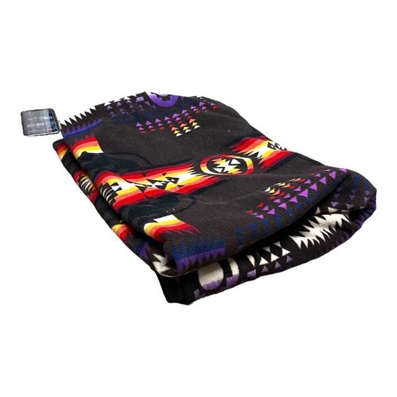 Sacred Thread Southwestern Tribal Aztec Fleece Throw Blanket 55x77 Couch Chair